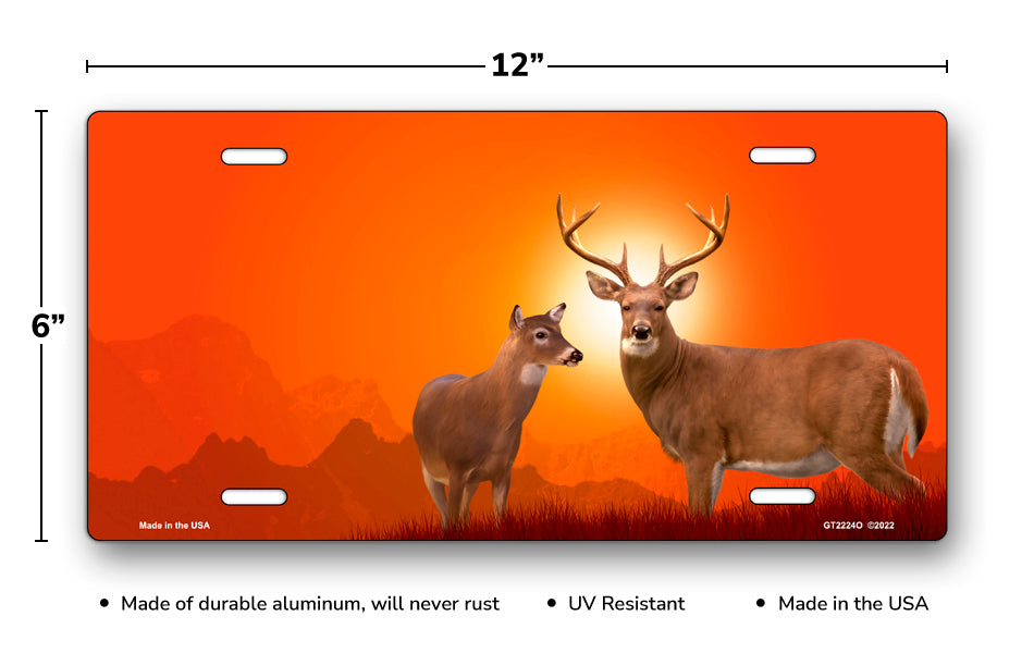 Deer on Orange License Plate