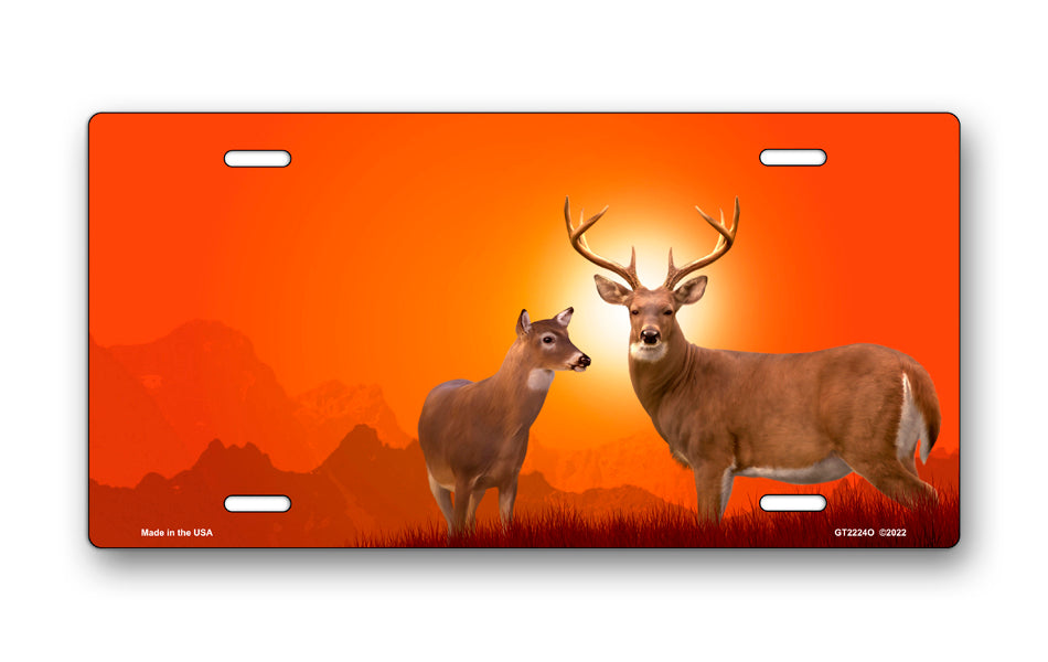 Deer on Orange License Plate