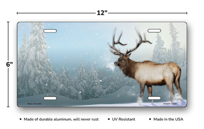 Winter Elk License Plate