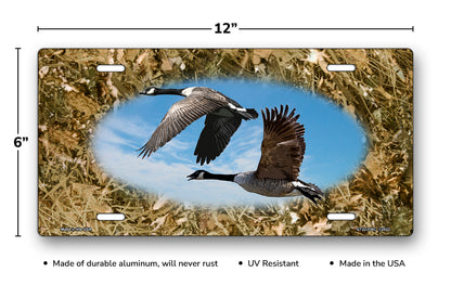 Geese on Camo License Plate