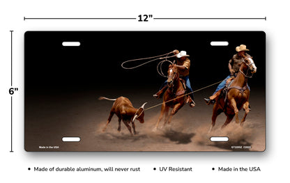 Wranglers on Black Offset License Plate