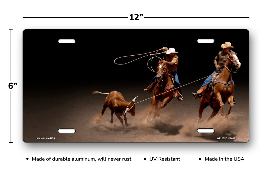 Wranglers on Black Offset License Plate