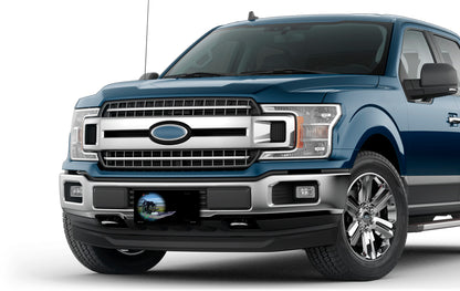 Airboat on Black Offset License Plate