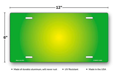 Yellow and Green Ringer License Plate