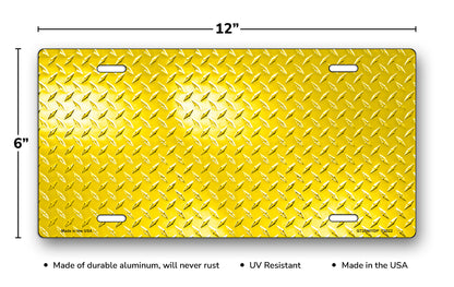Yellow Simulated Diamond Plate License Plate