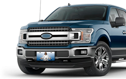 Jesus on Blue License Plate