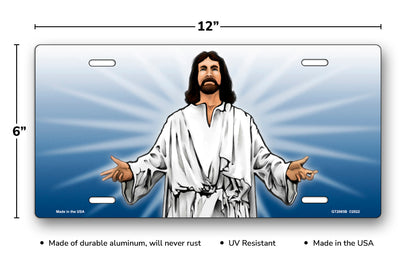 Jesus on Blue License Plate