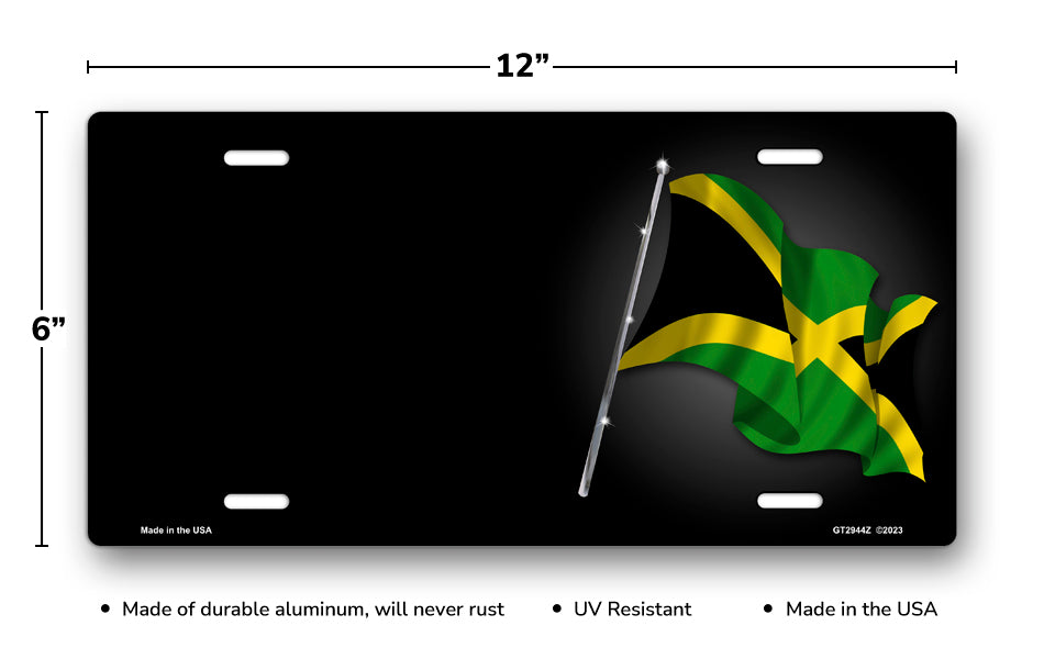 Vietnam Flag on Black Offset License Plate