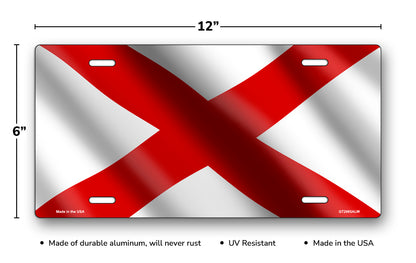 Wavy Alabama State Flag License Plate