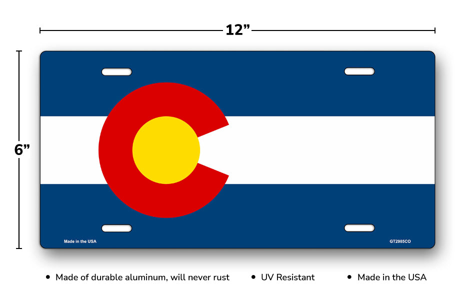 Colorado State Flag License Plate