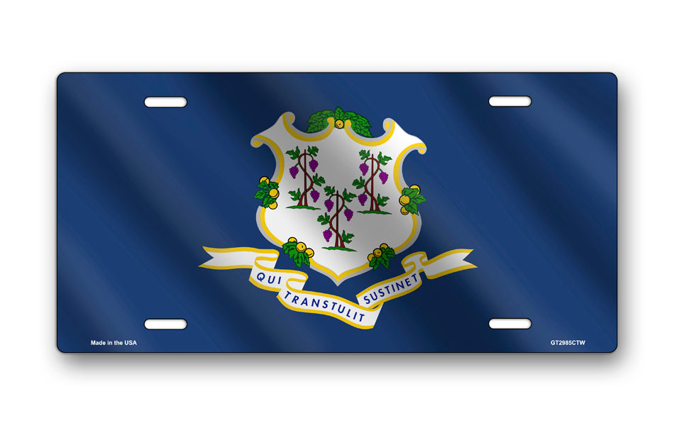 Wavy Connecticut State Flag License Plate
