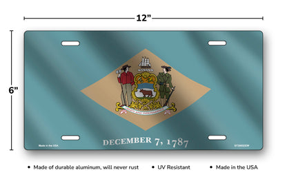 Wavy Delaware State Flag License Plate