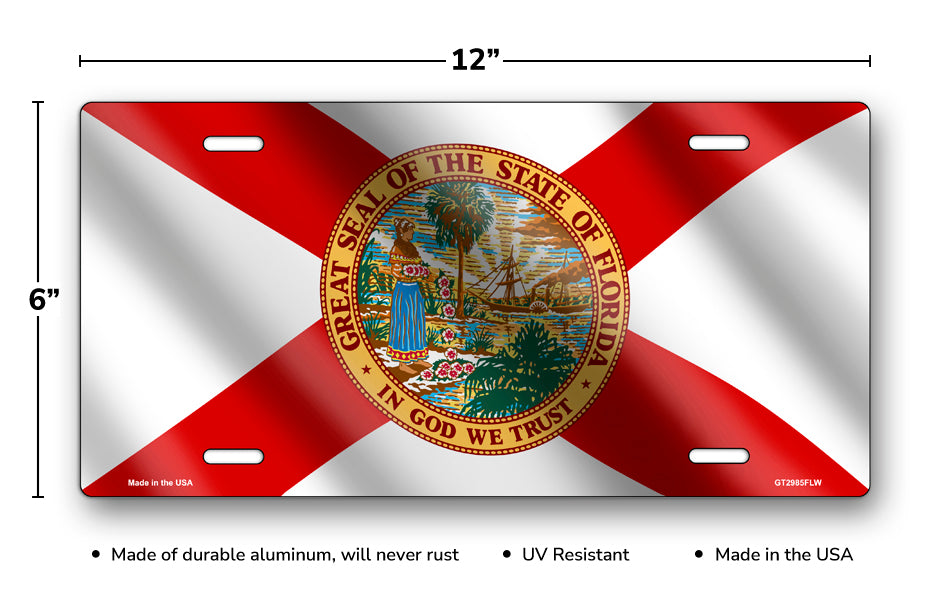 Wavy Florida State Flag License Plate