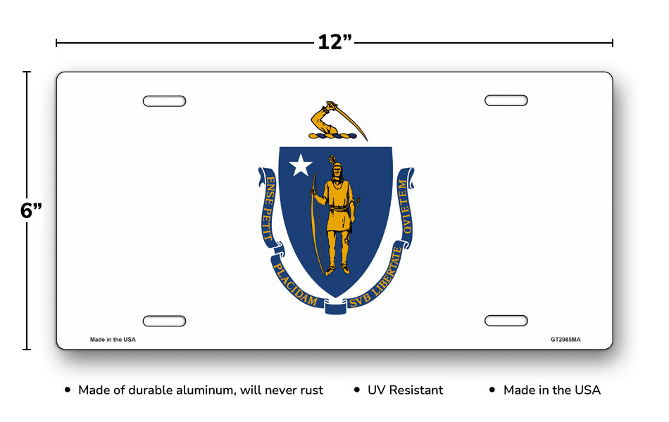 Massachusetts State Flag License Plate