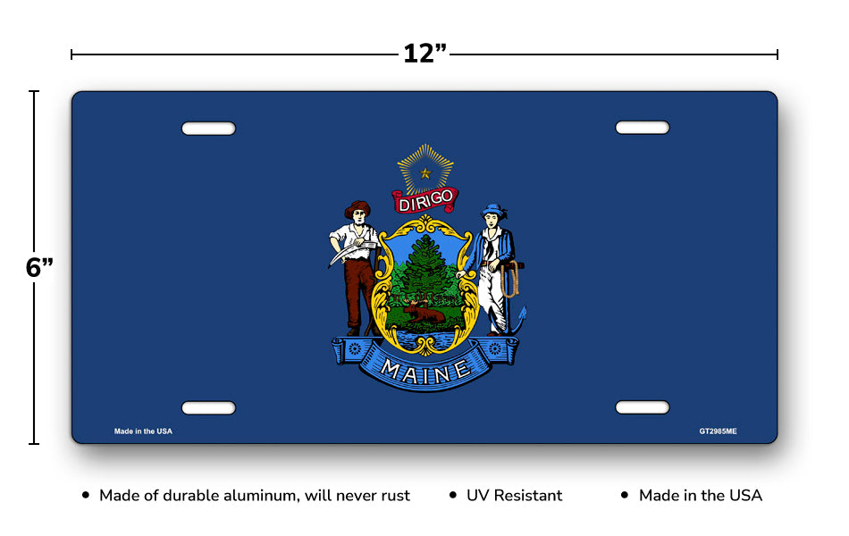 Maine State Flag License Plate