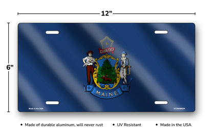 Wavy Maine State Flag License Plate