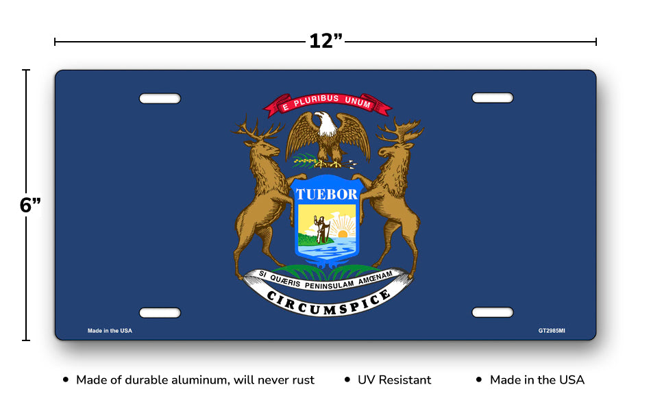 Michigan State Flag License Plate