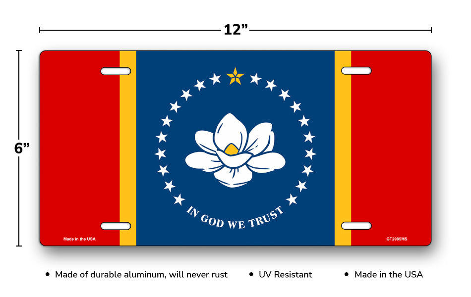 Mississippi State Flag License Plate