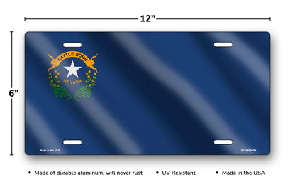 Wavy Nevada State Flag License Plate