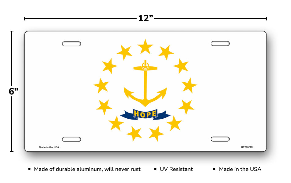 Rhode Island State Flag License Plate