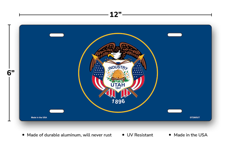 Utah State Flag License Plate