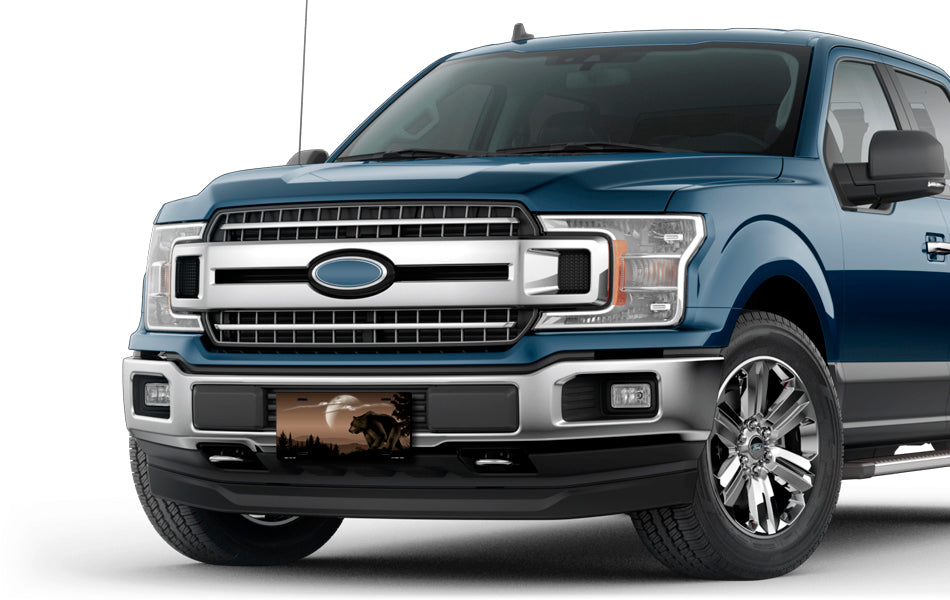 Bear on Mocha Offset License Plate