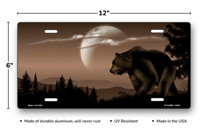 Bear on Mocha Offset License Plate