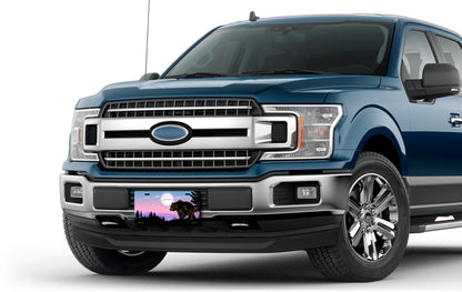 Bear on Purple Offset License Plate