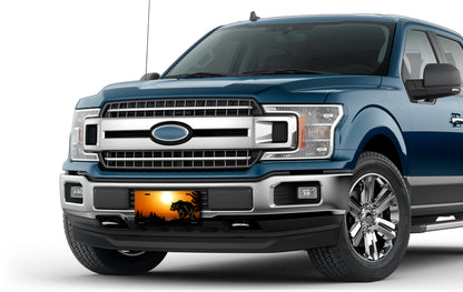 Bear on Orange Offset License Plate