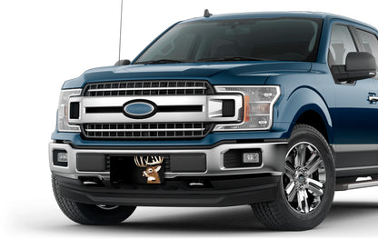 Buck on Black Offset License Plate