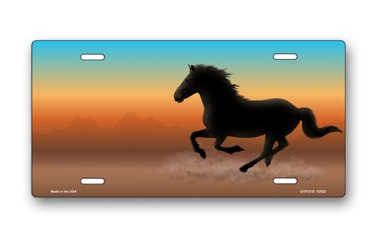 Mustang on Full Color Offset License Plate
