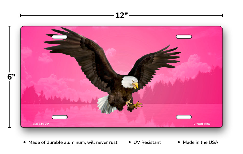 Bald Eagle on Pink License Plate
