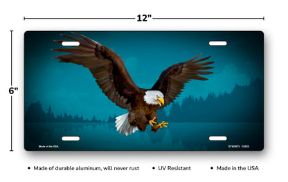 Bald Eagle on Teal License Plate
