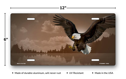 Bald Eagle on Mocha Offset License Plate