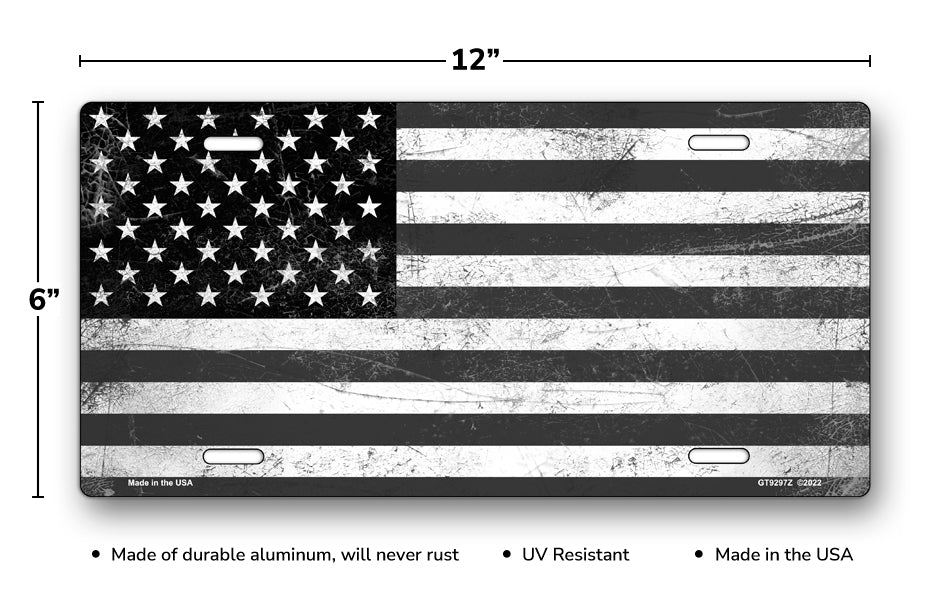 Dark American Flag License Plate