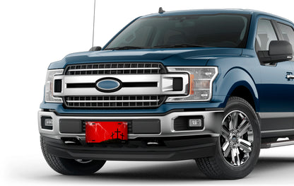 Three Crosses and Lightning on Red License Plate