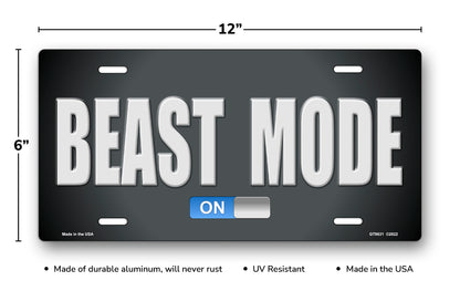 Beast Mode On License Plate