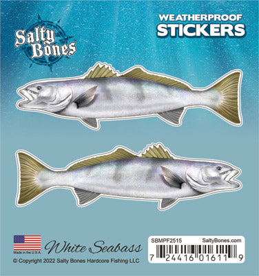 White Seabass Mini Profile Fish Decals