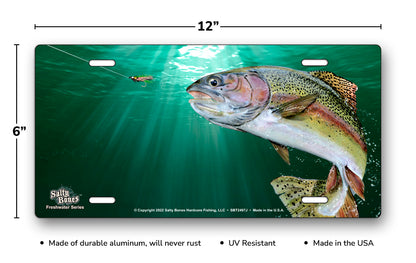 Salty Bones Rainbow Trout License Plate