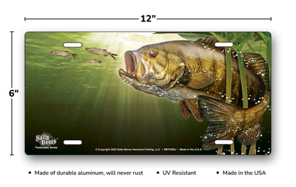 Salty Bones Smallmouth Bass License Plate