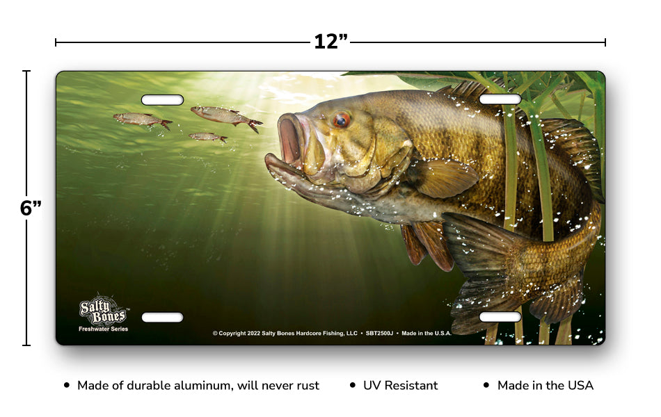 Salty Bones Smallmouth Bass License Plate